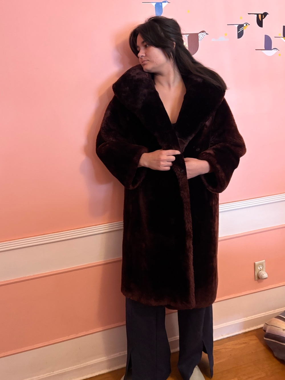 Stunning Knee-Length Beaver Fur Coat